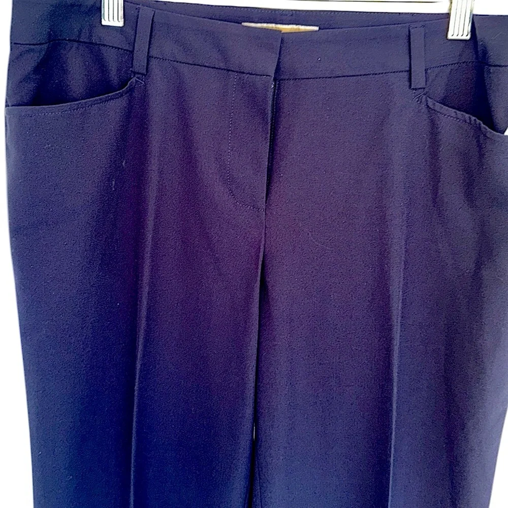 MICHAEL KORS GRAMERCY FLARED LEG PANTS BLACK SZ 10 - Picture 4 of 12